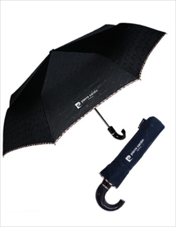 [인쇄가능]◆완전자동우산◆ 피에르가르뎅 폰지엠보 곡자손잡이 3단우산답례품